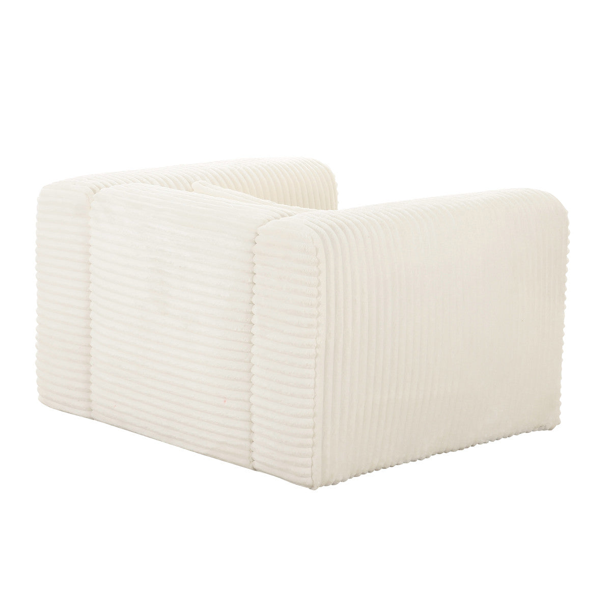 Tarra Fluffy Oversized Cream Corduroy Armchair