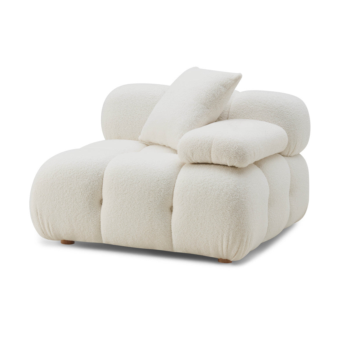 Calliope Cream Vegan Shearling Modular Corner Chair