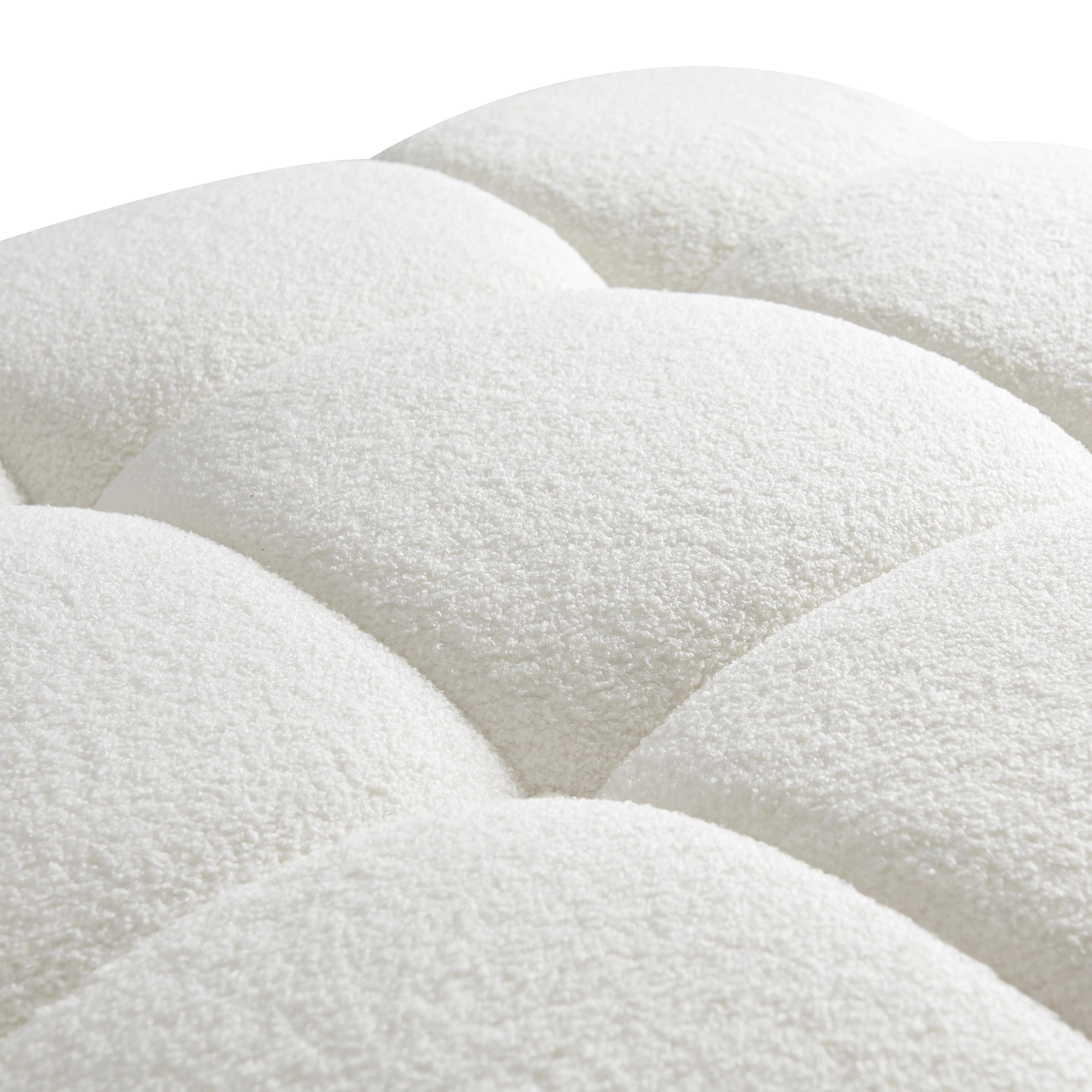 Chaise d'angle modulaire en peau de mouton végétalienne crème Calliope