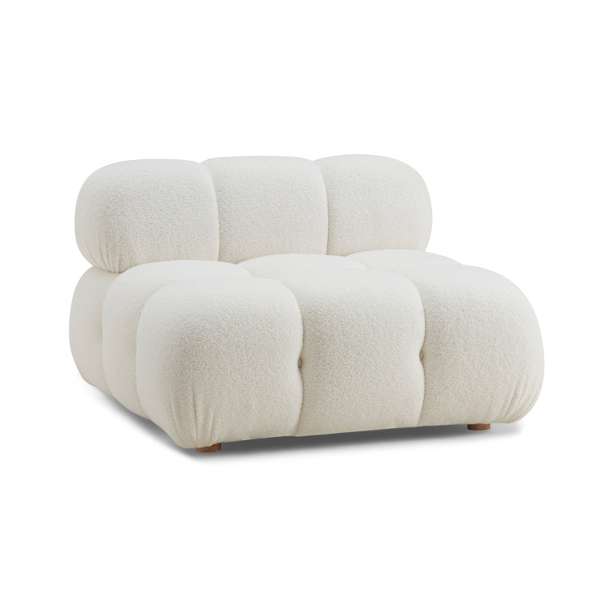 Calliope Cream Vegan Shearling Modular Armless Chair