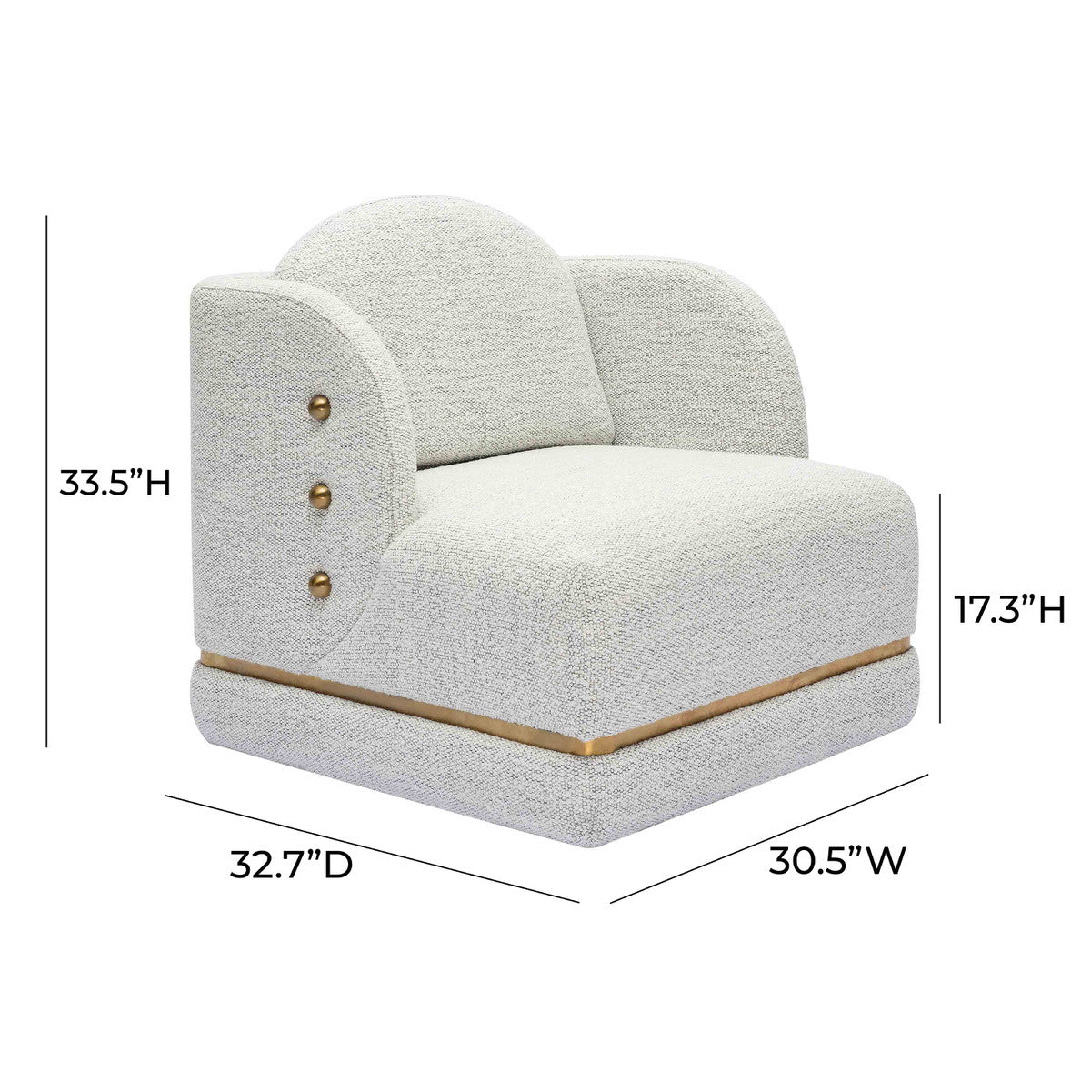 Earl Nubby Cotton White Chenille Accent Chair