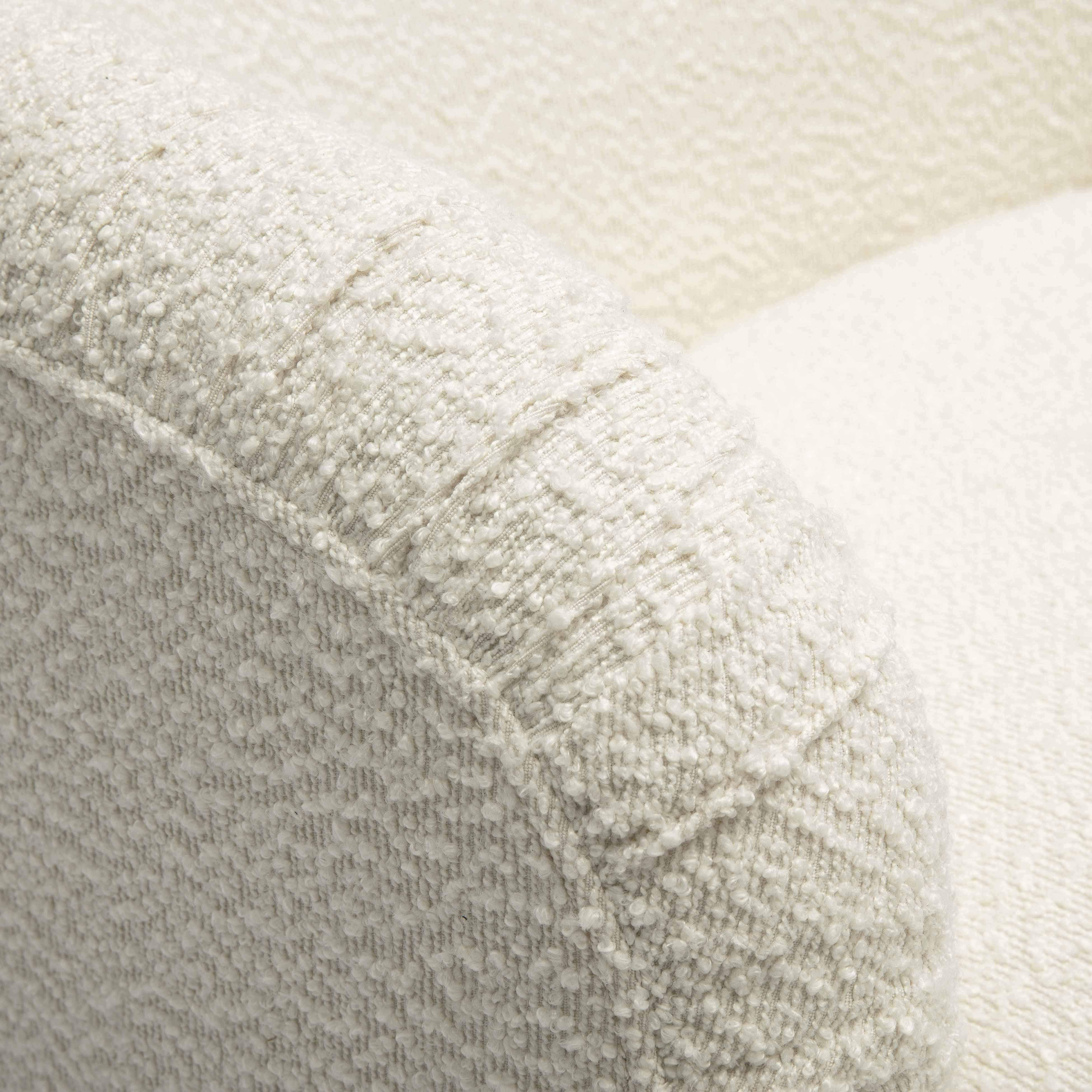 Pamela Cream Performance Boucle Tasseled Lounge Accent Chair