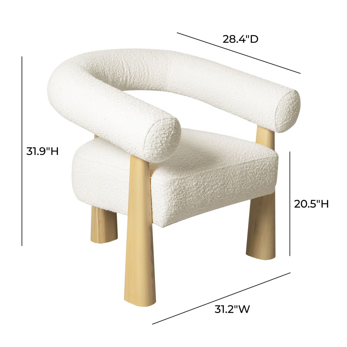 Spara Cream Performance Boucle Accent Chair