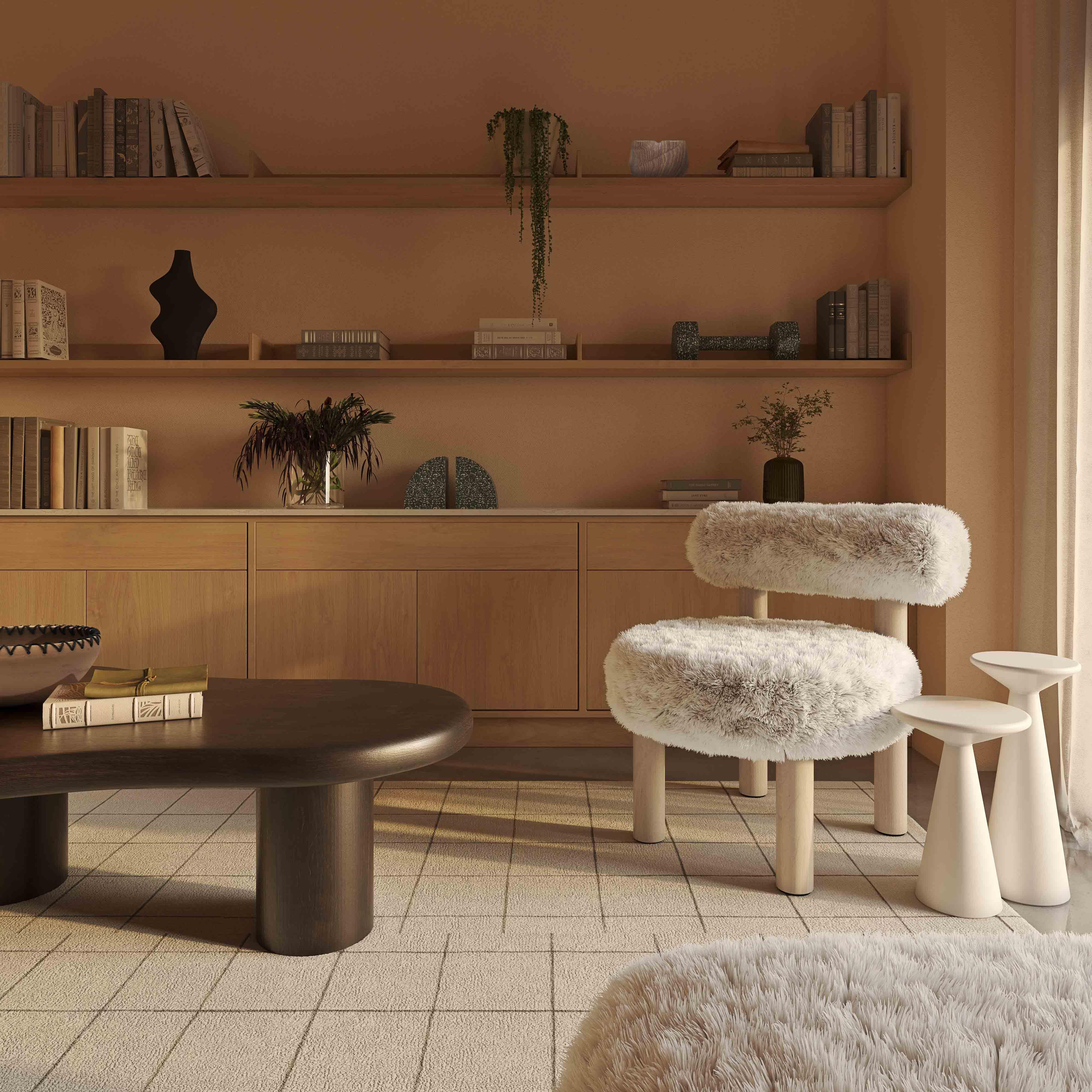 Carmel Contract-Grade Vegan Shearling Accent Chair