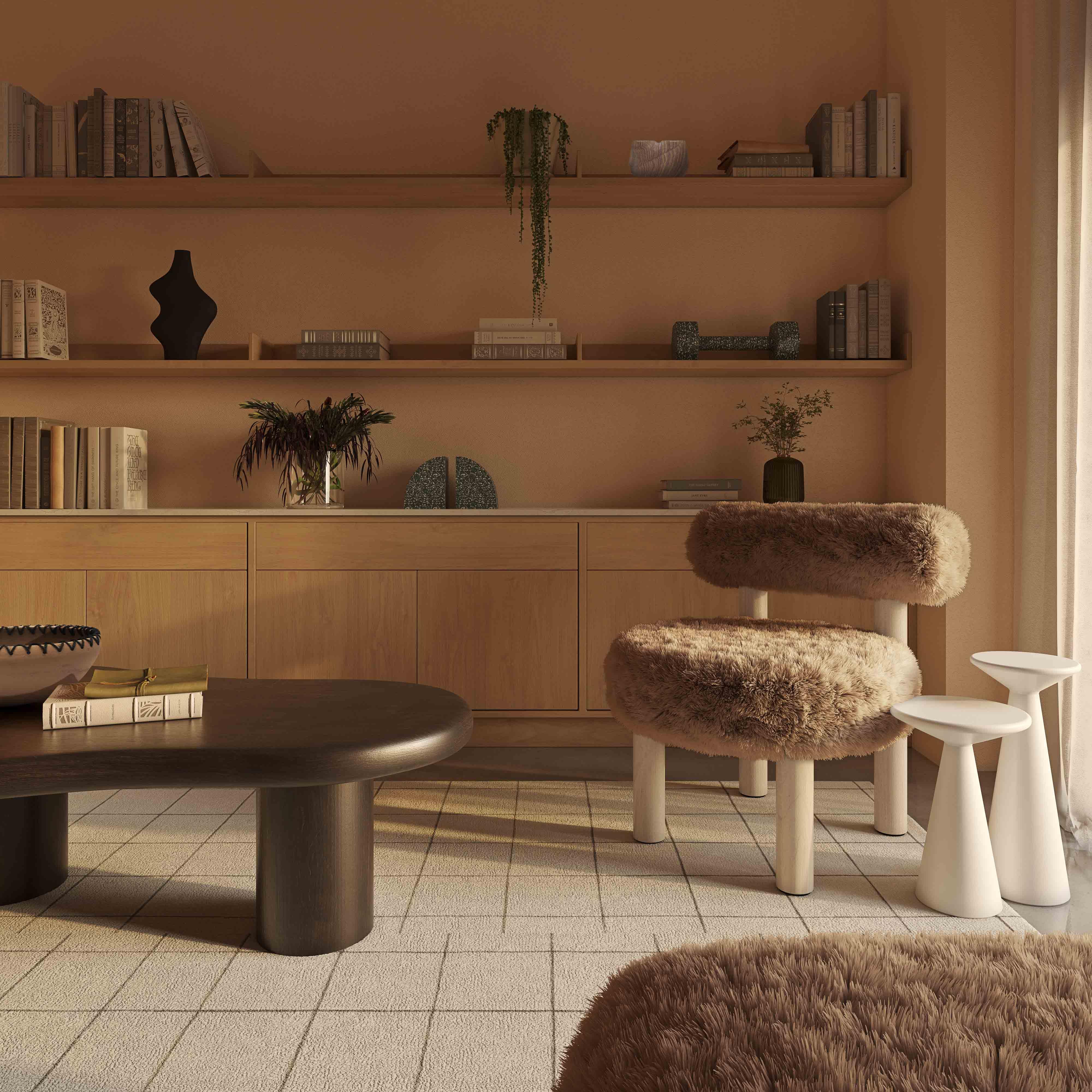 Carmel Contract-Grade Vegan Shearling Accent Chair