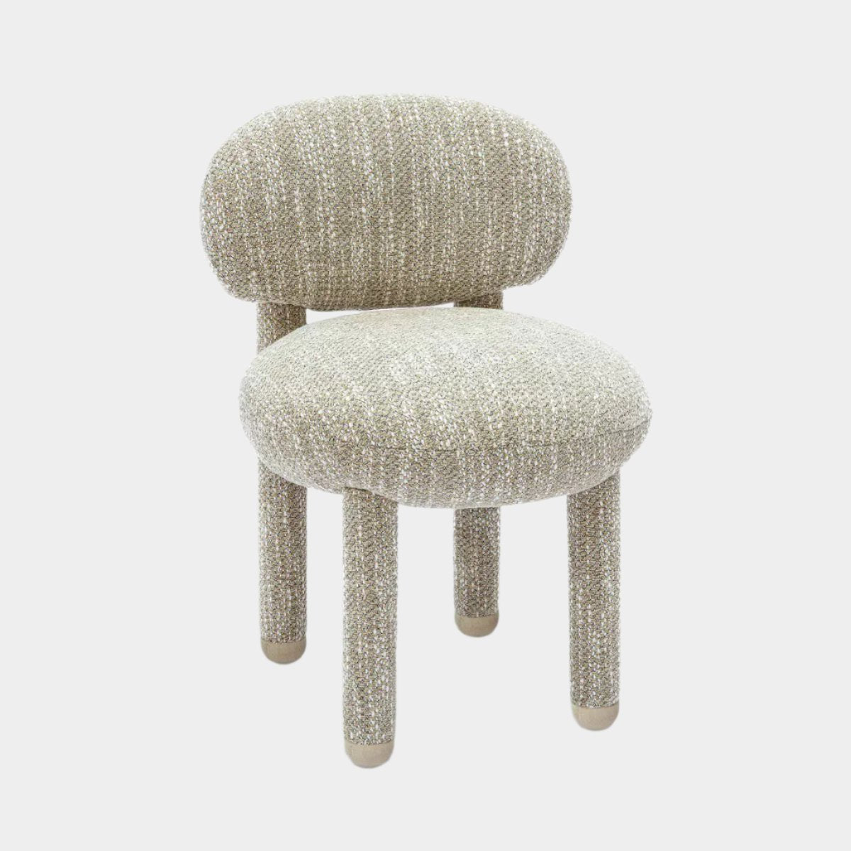 Manu Beige Nubby Performance Fabric Side Chair