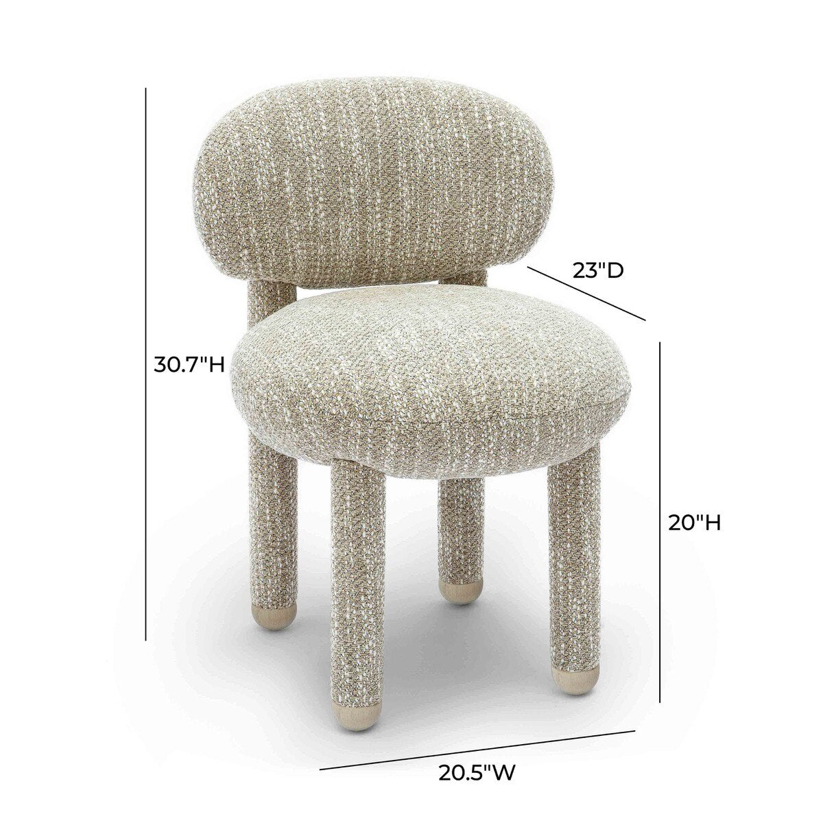 Manu Beige Nubby Performance Fabric Side Chair