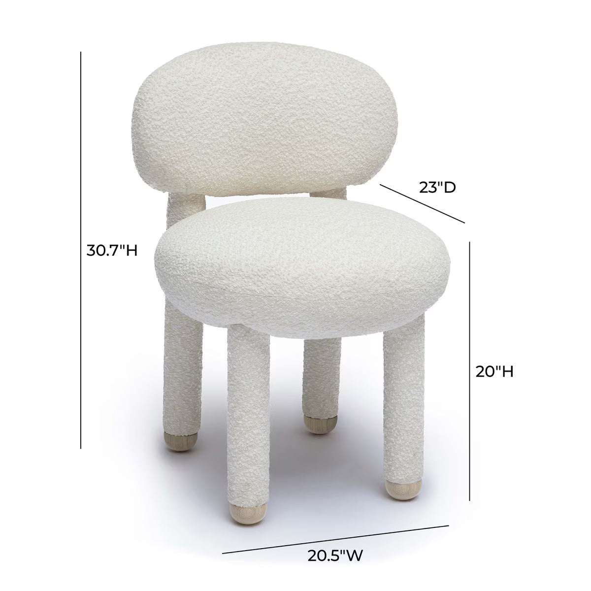 Manu Cream Performance Boucle Side Chair