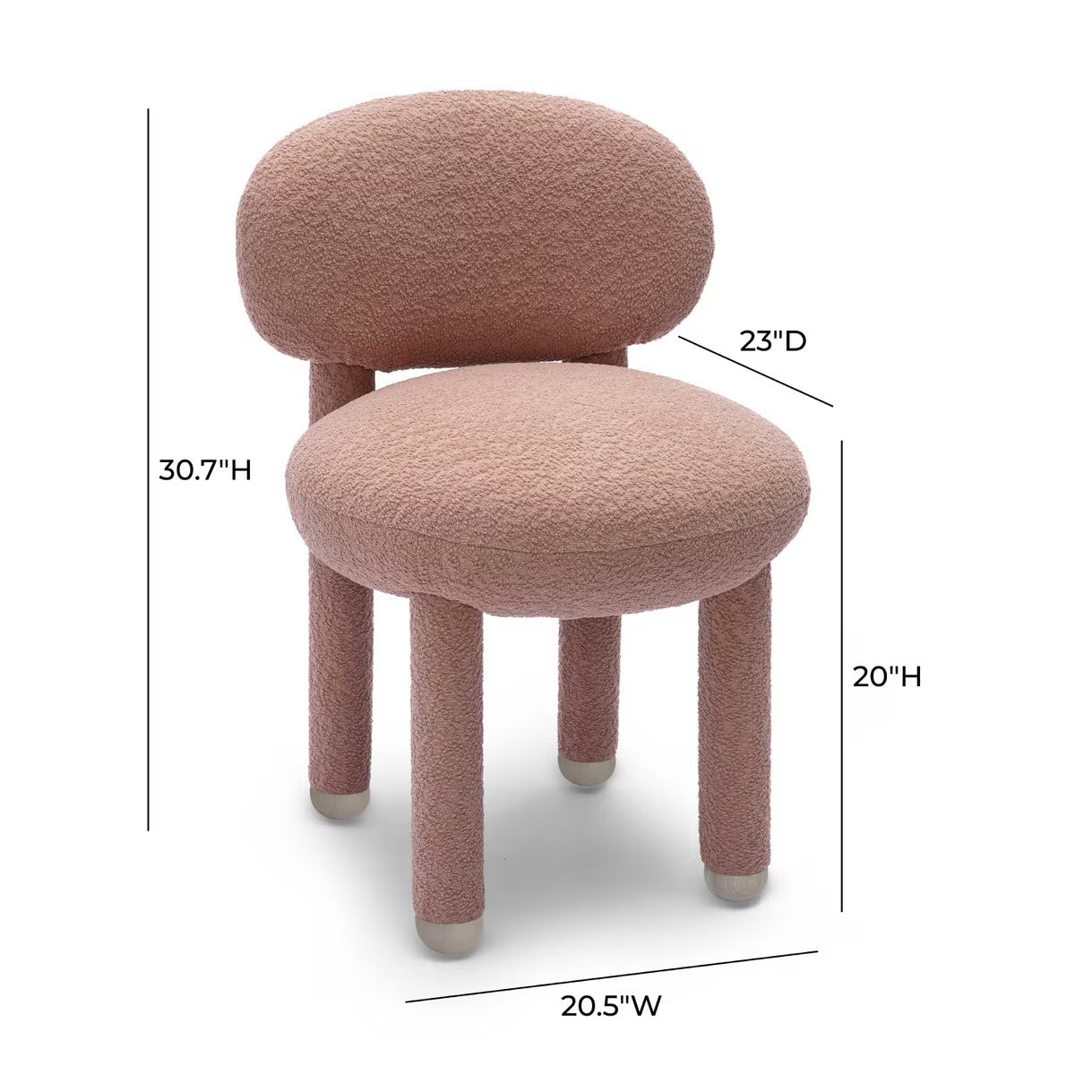 Manu Rose Pink Performance Boucle Side Chair