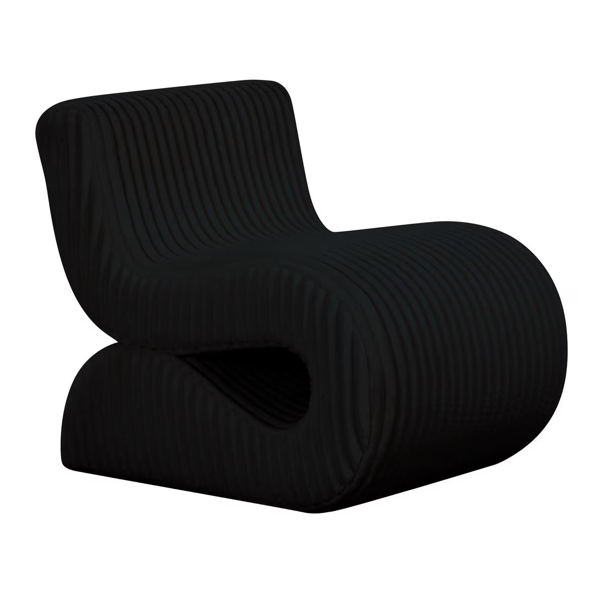 Fauteuil d'appoint surdimensionné en velours côtelé noir Senna