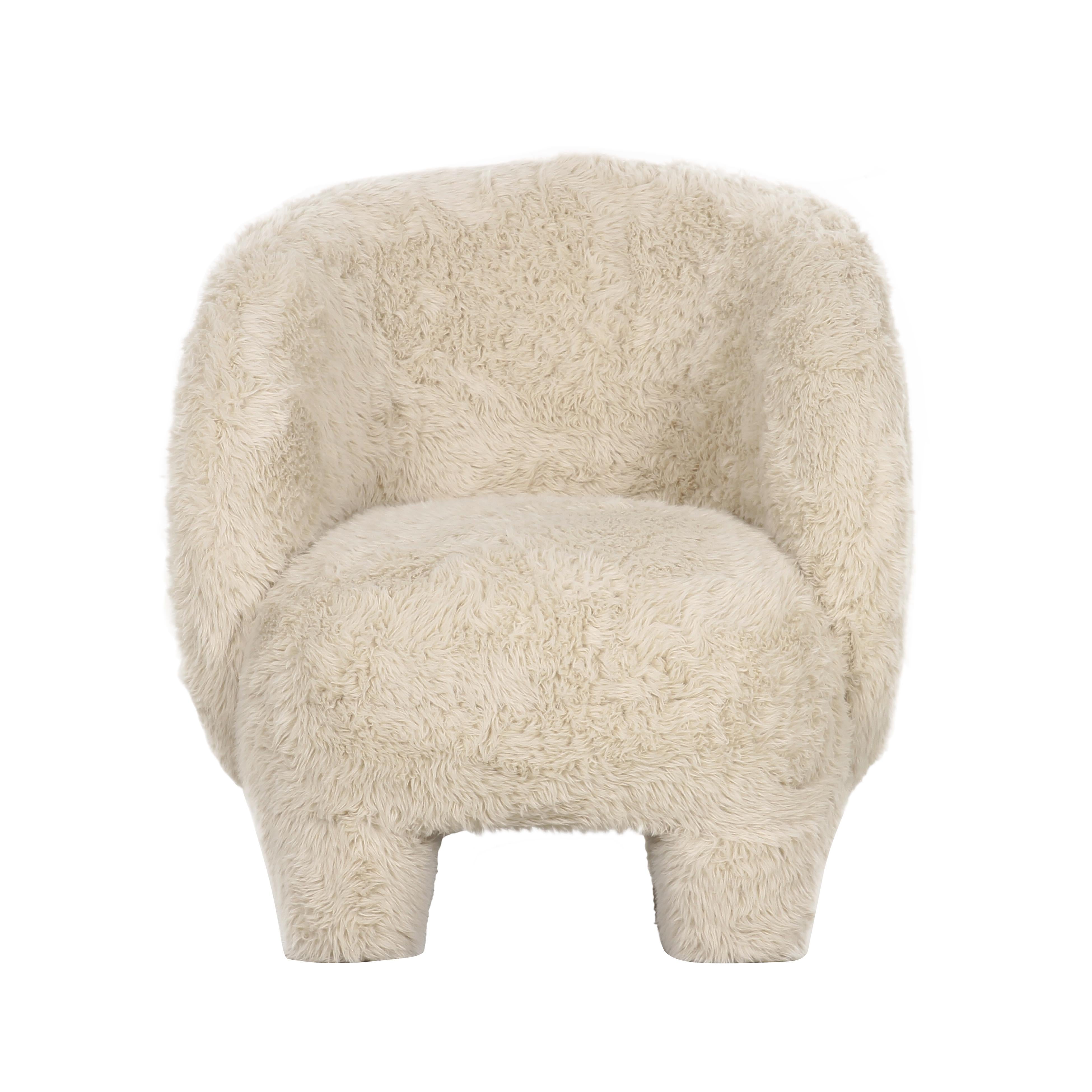 Kiki Natural Vegan Shearling Accent Chair