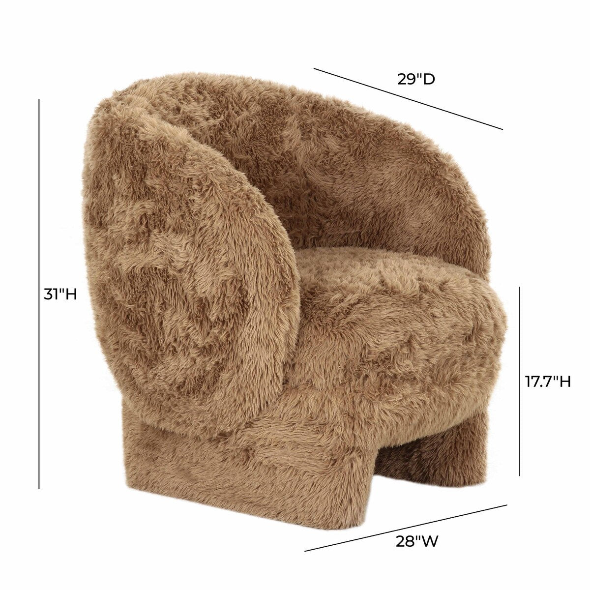 Kiki Dark Taupe Vegan Shearling Accent Chair