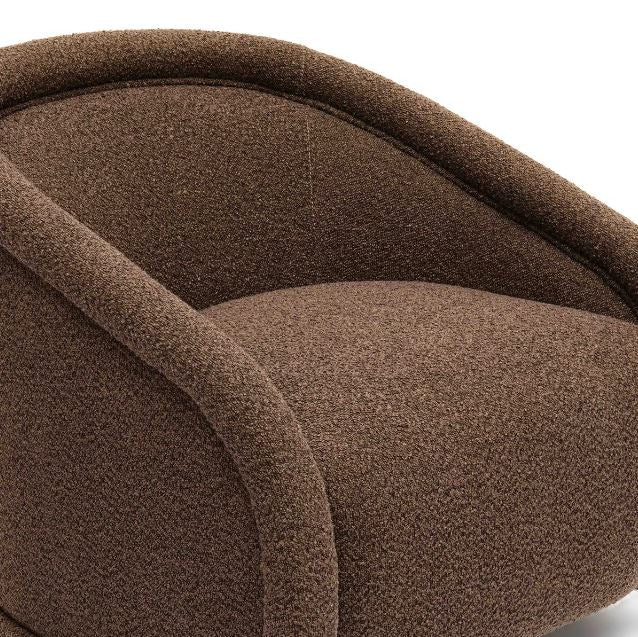 Rory Chocolate Brown Boucle Swivel Chair