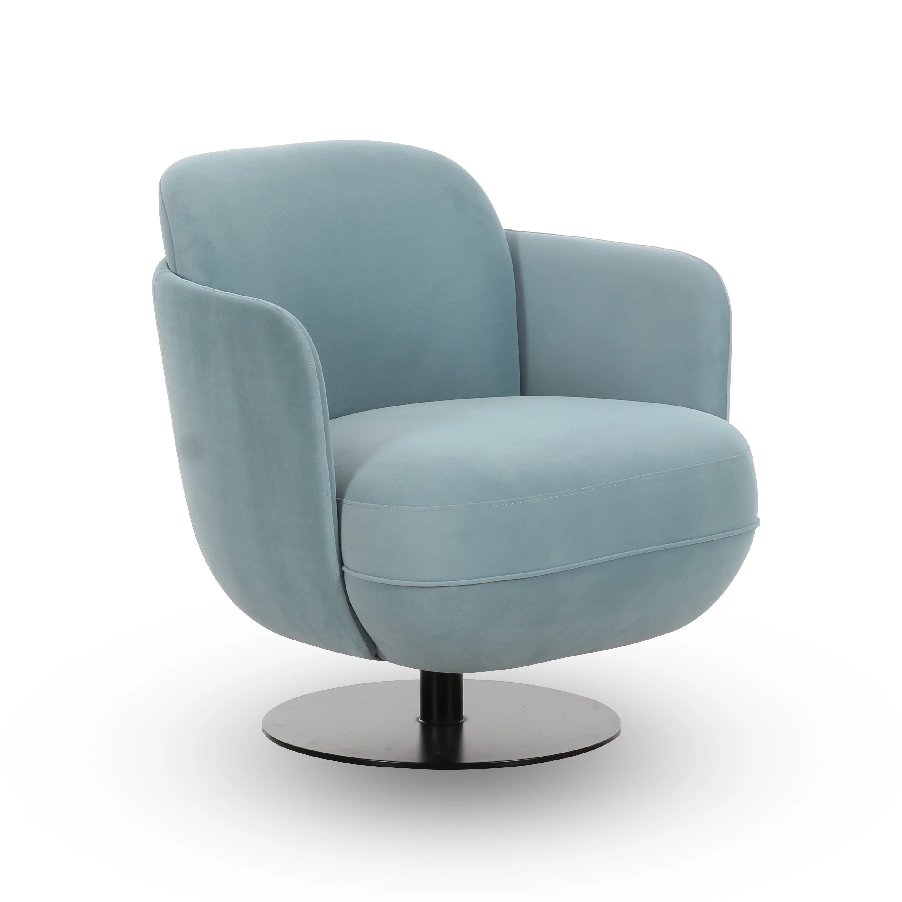 Solange Performance Velvet Swivel Accent Chair