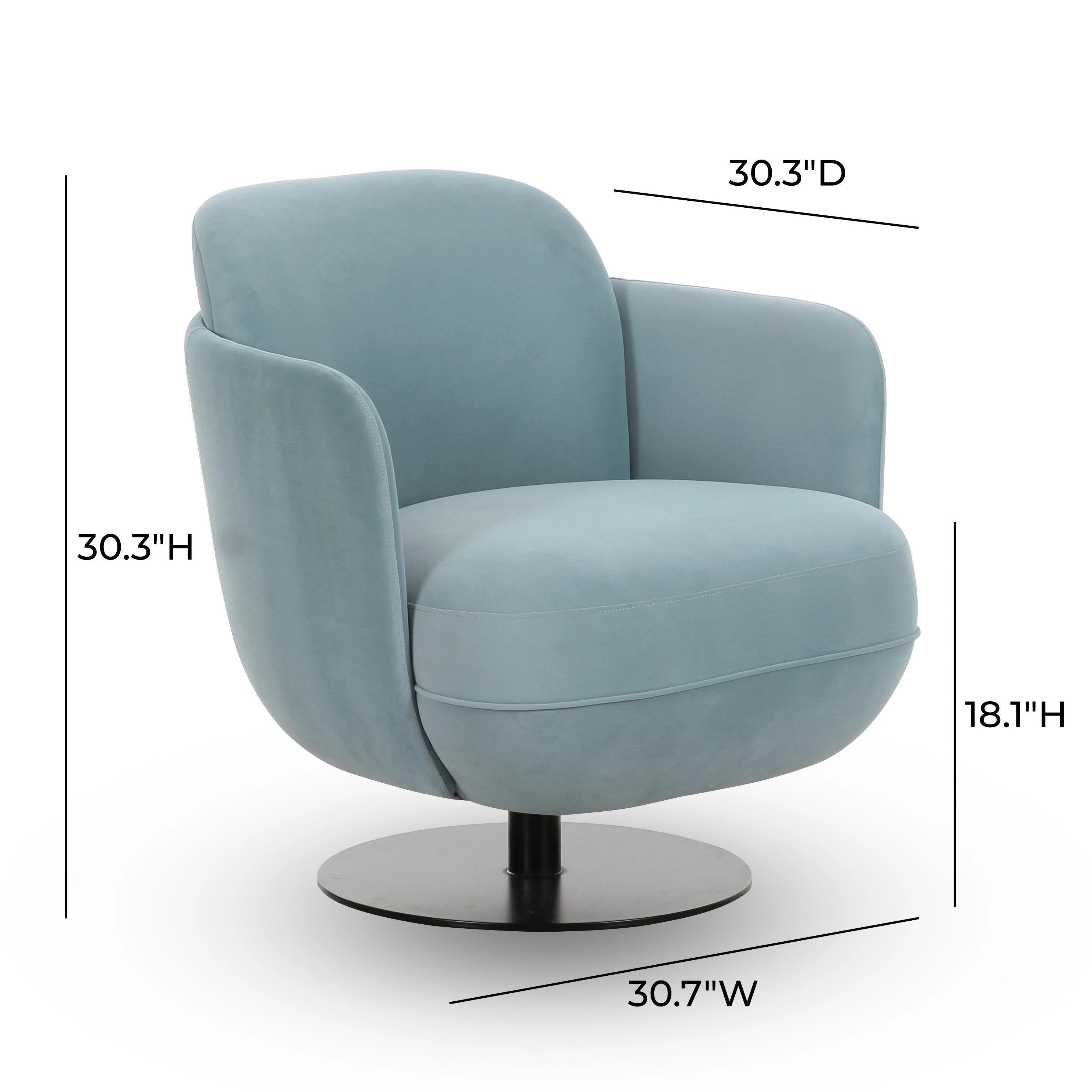 Solange Performance Velvet Swivel Accent Chair