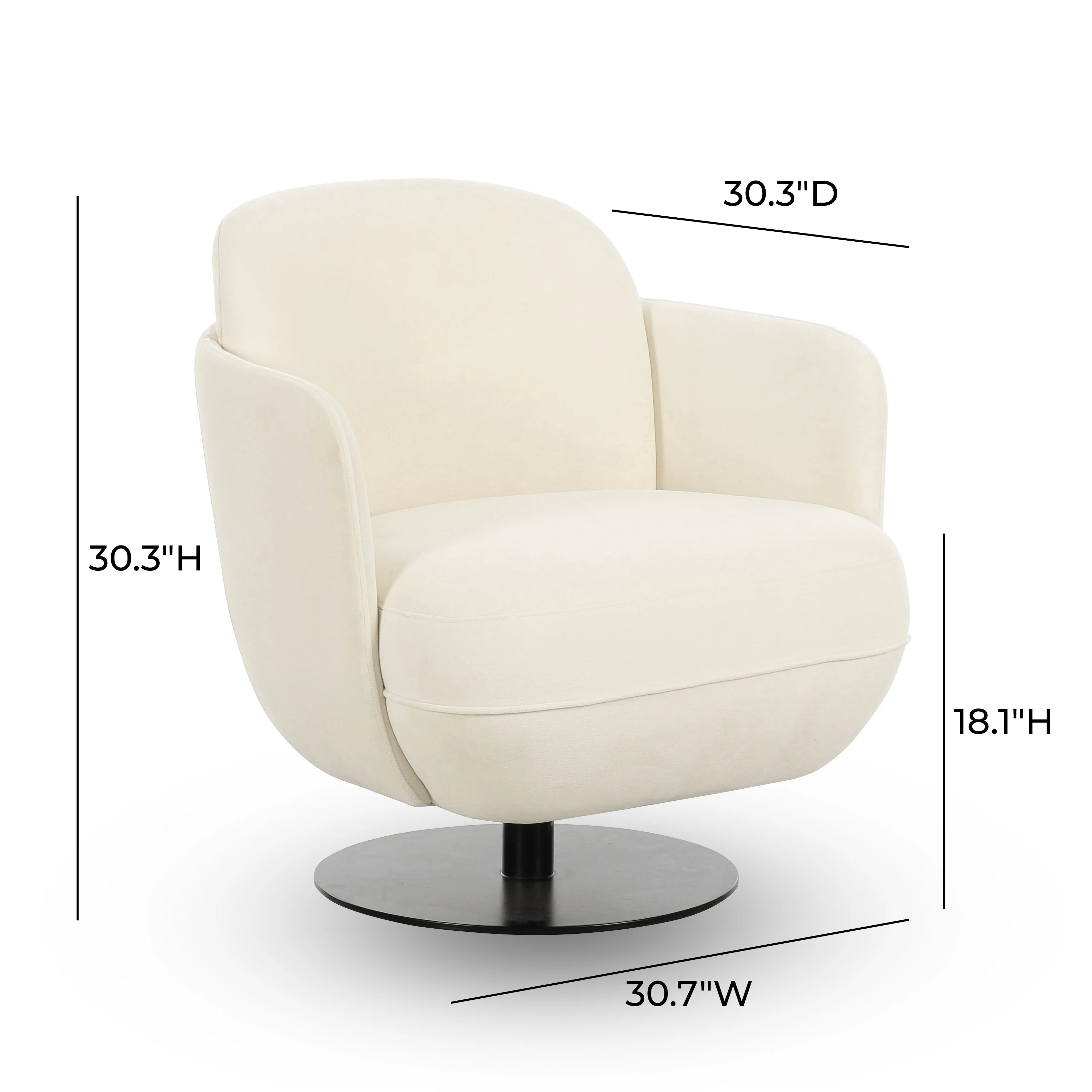 Solange Performance Velvet Swivel Accent Chair