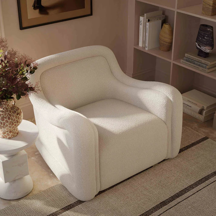 Chaise pivotante Charli Grey Boucle