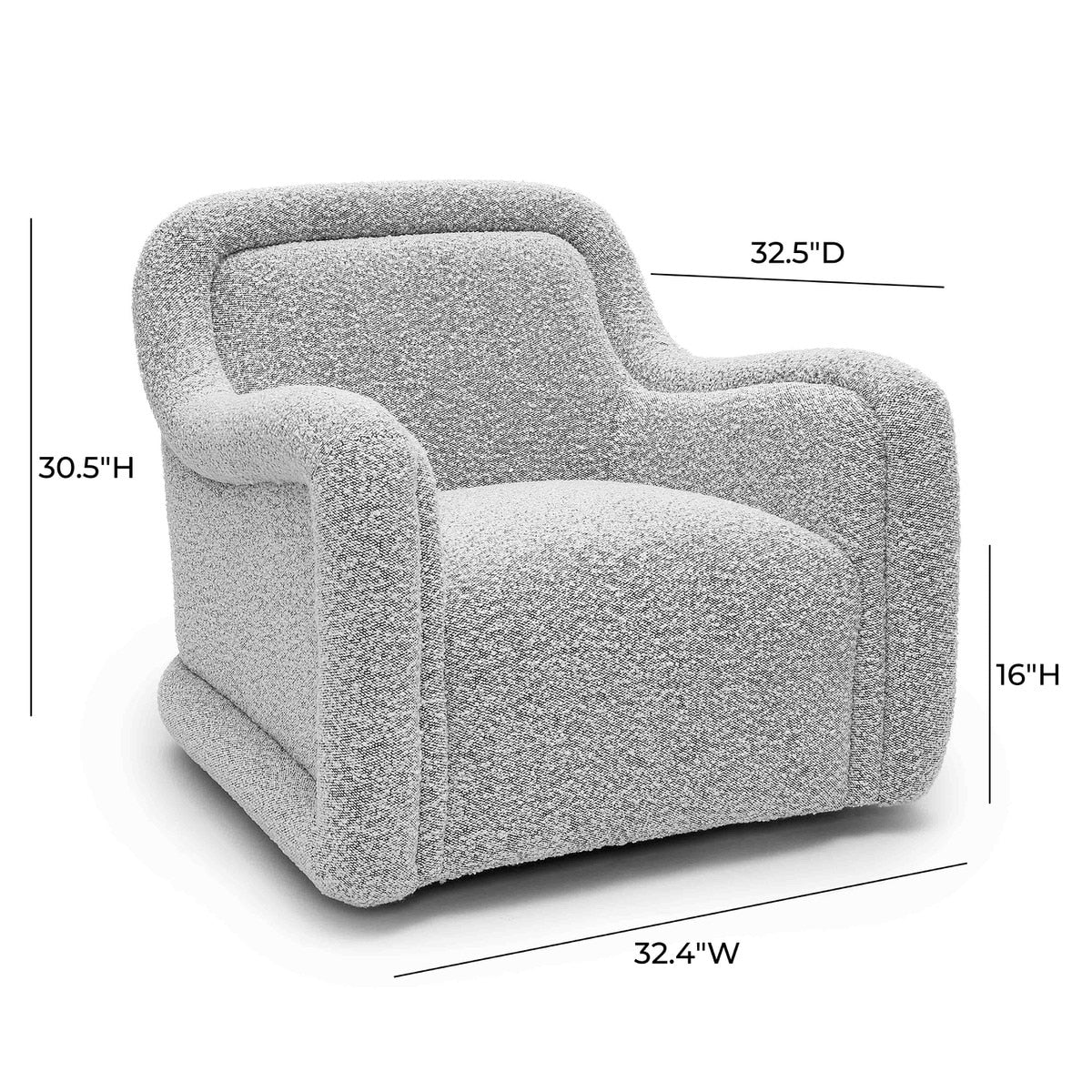 Charli Cream Boucle Swivel Chair