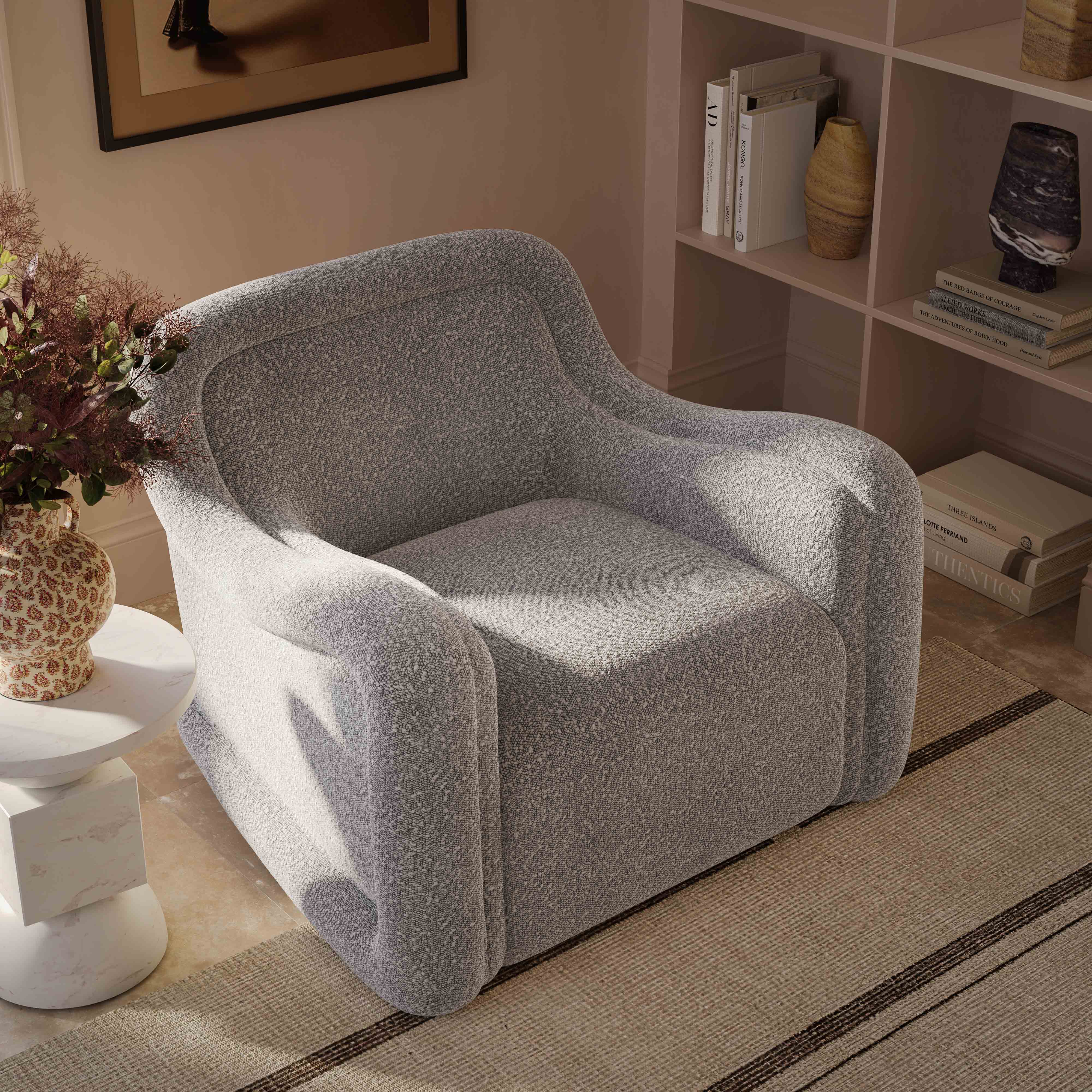 Charli Performance Boucle Swivel Chair