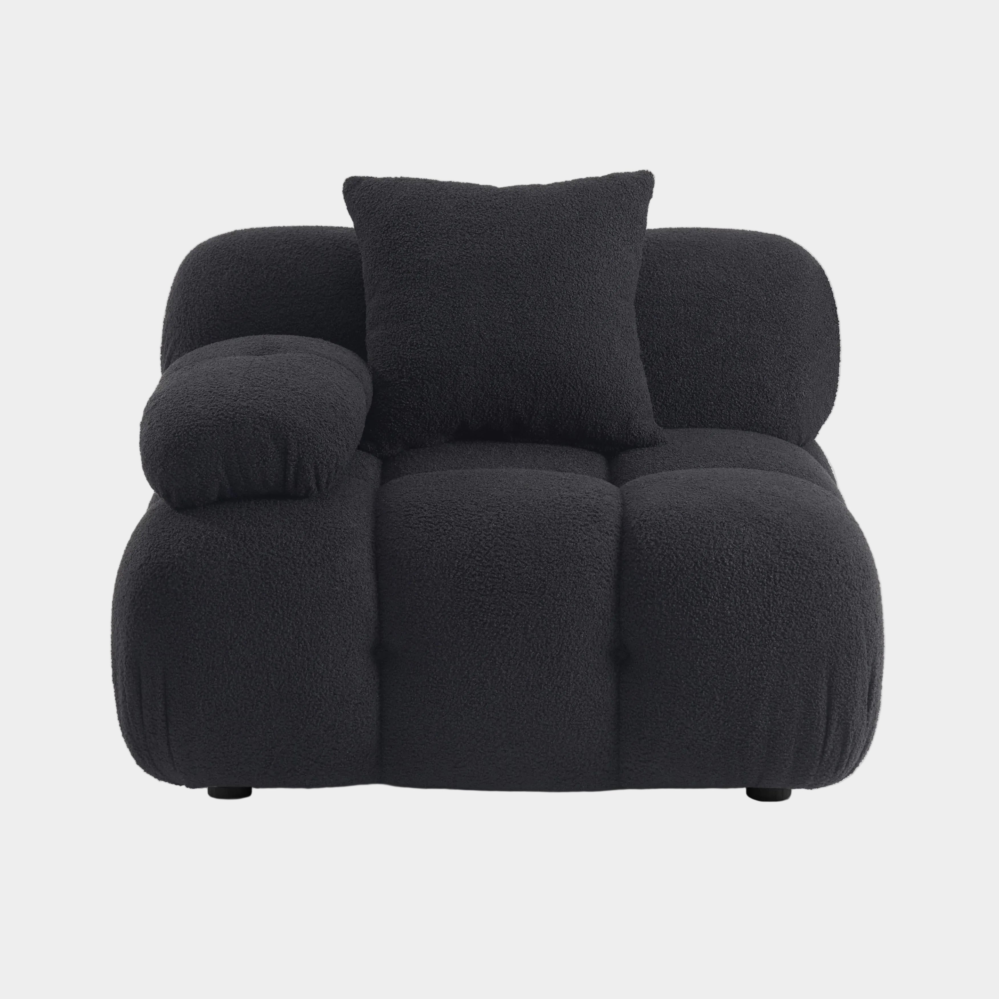 Chaise d'angle modulaire en peau de mouton végétalienne crème Calliope