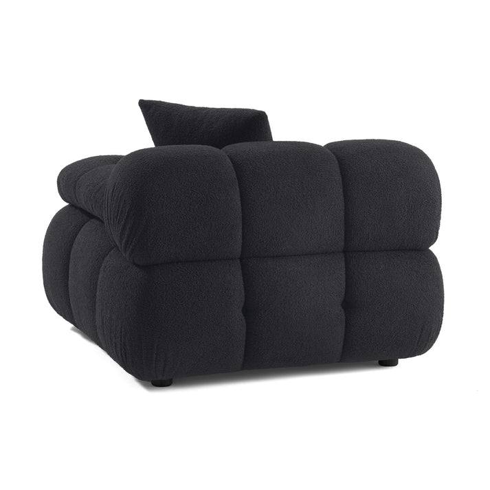 Chaise d'angle modulaire en peau de mouton végétalienne crème Calliope