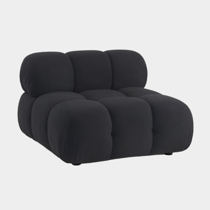 Chaise modulaire sans accoudoirs en peau de mouton végétalien crème Calliope