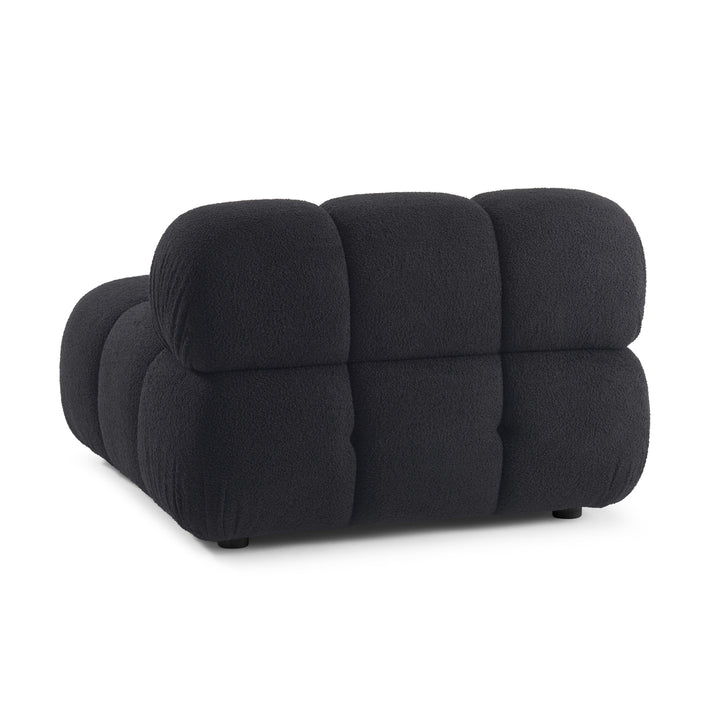 Chaise modulaire sans accoudoirs en peau de mouton végétalien crème Calliope