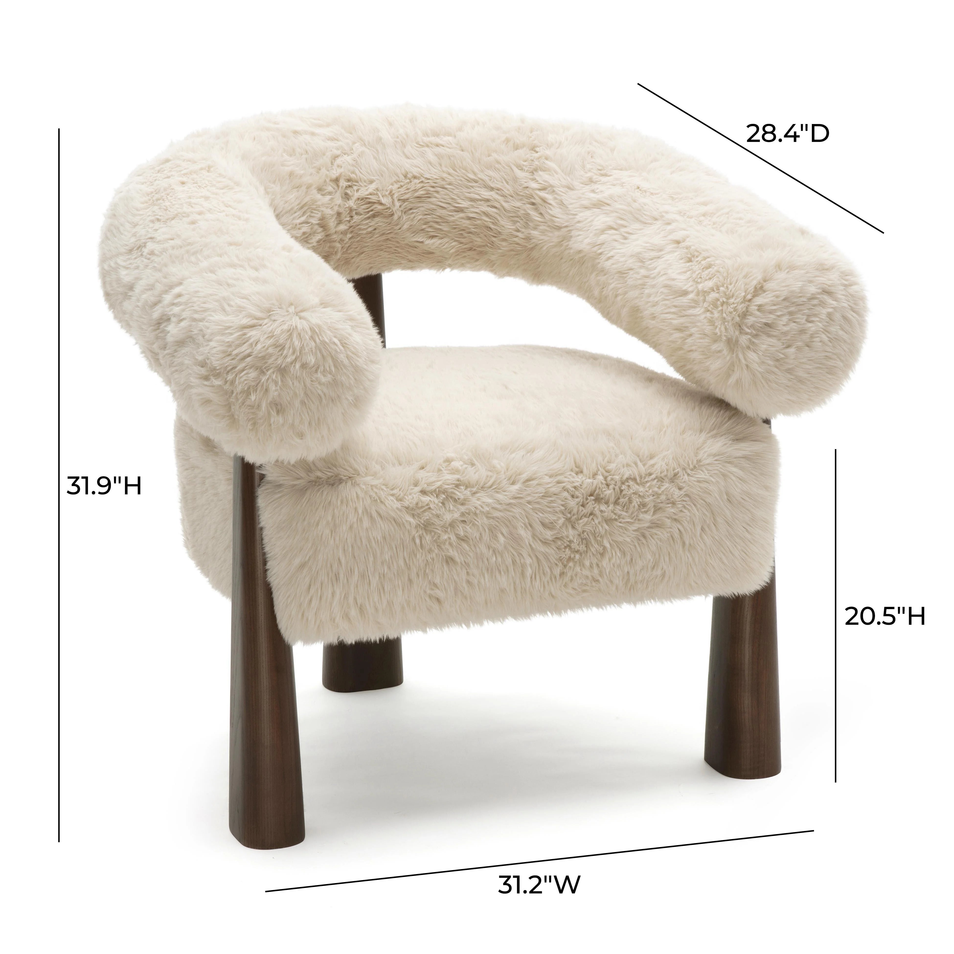 Spara Contract-Grade Straight Vegan Shearling Accent Chair