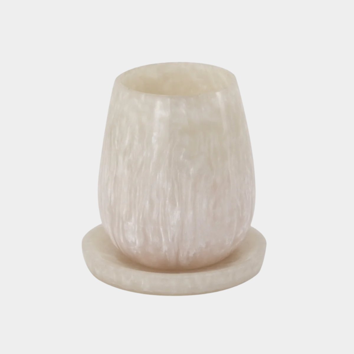 Rounded Tan Swirl Resin Kiddush Cup