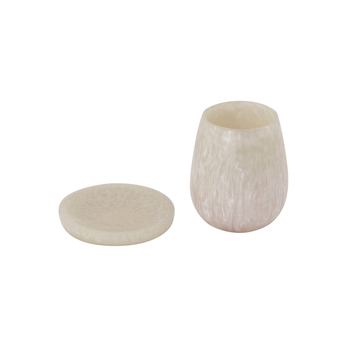 Rounded Tan Swirl Resin Kiddush Cup