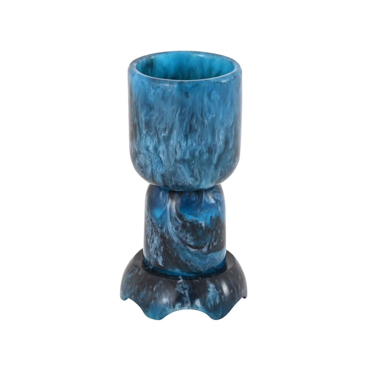 Platform Tan Swirl Resin Kiddush Cup