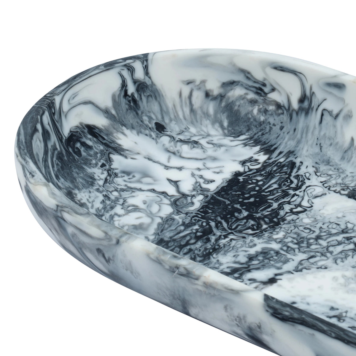 Mera Black & White Long Resin Serving Platter
