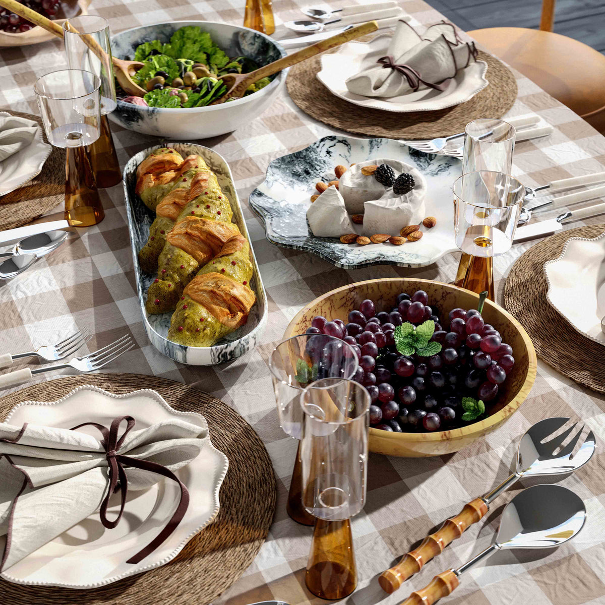 Bamboozled Stainless Steel Salad Serving Spoons - Set of 2