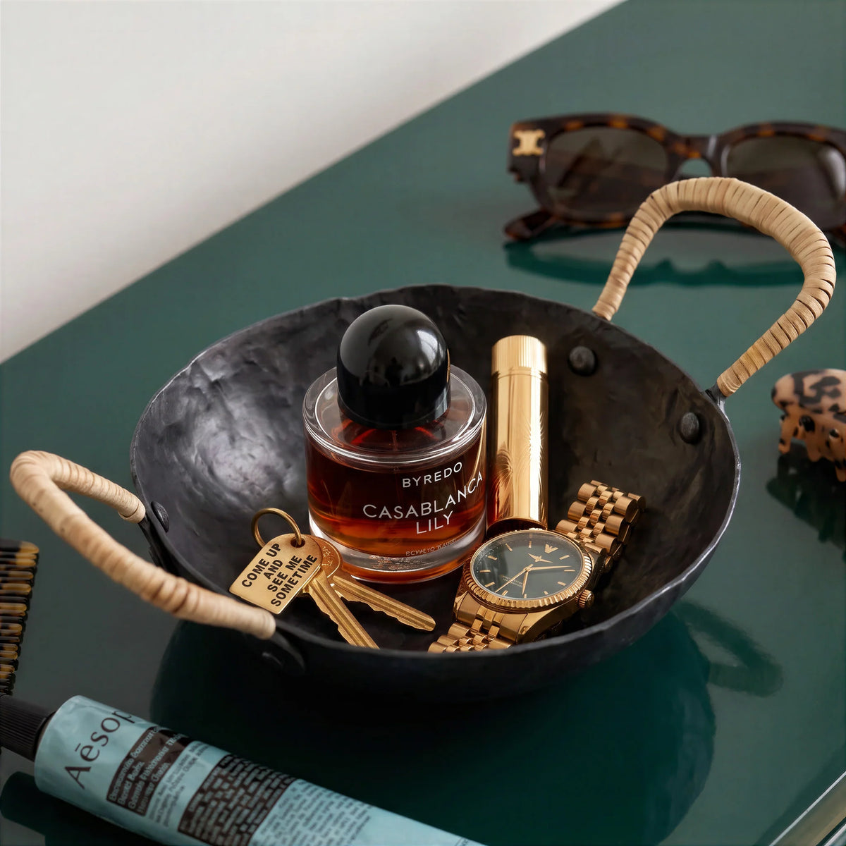 Verma Black Hammered Iron Catchall