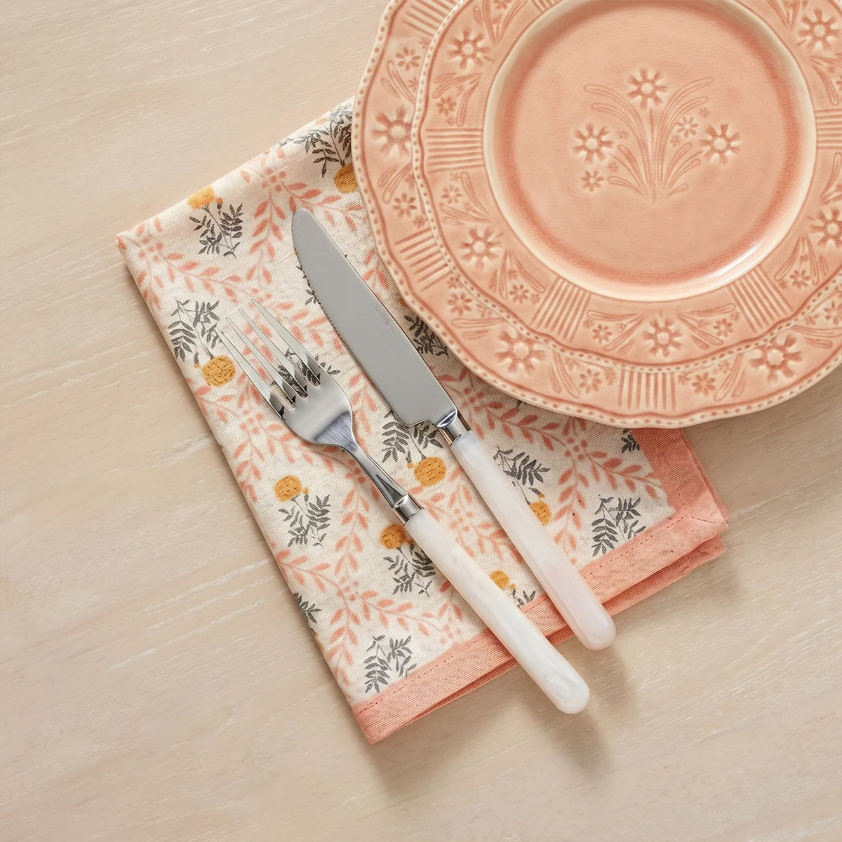 Dolce Natural Cotton Napkin - Set of 4 - Blush