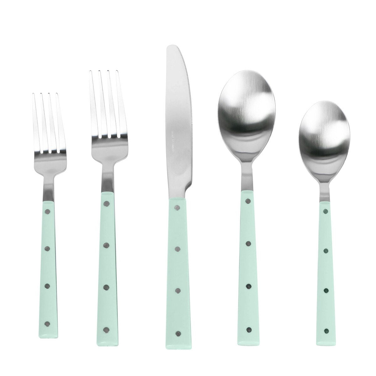 Soline Mint and Stainless Steel Flatware - Set of 20 Pieces