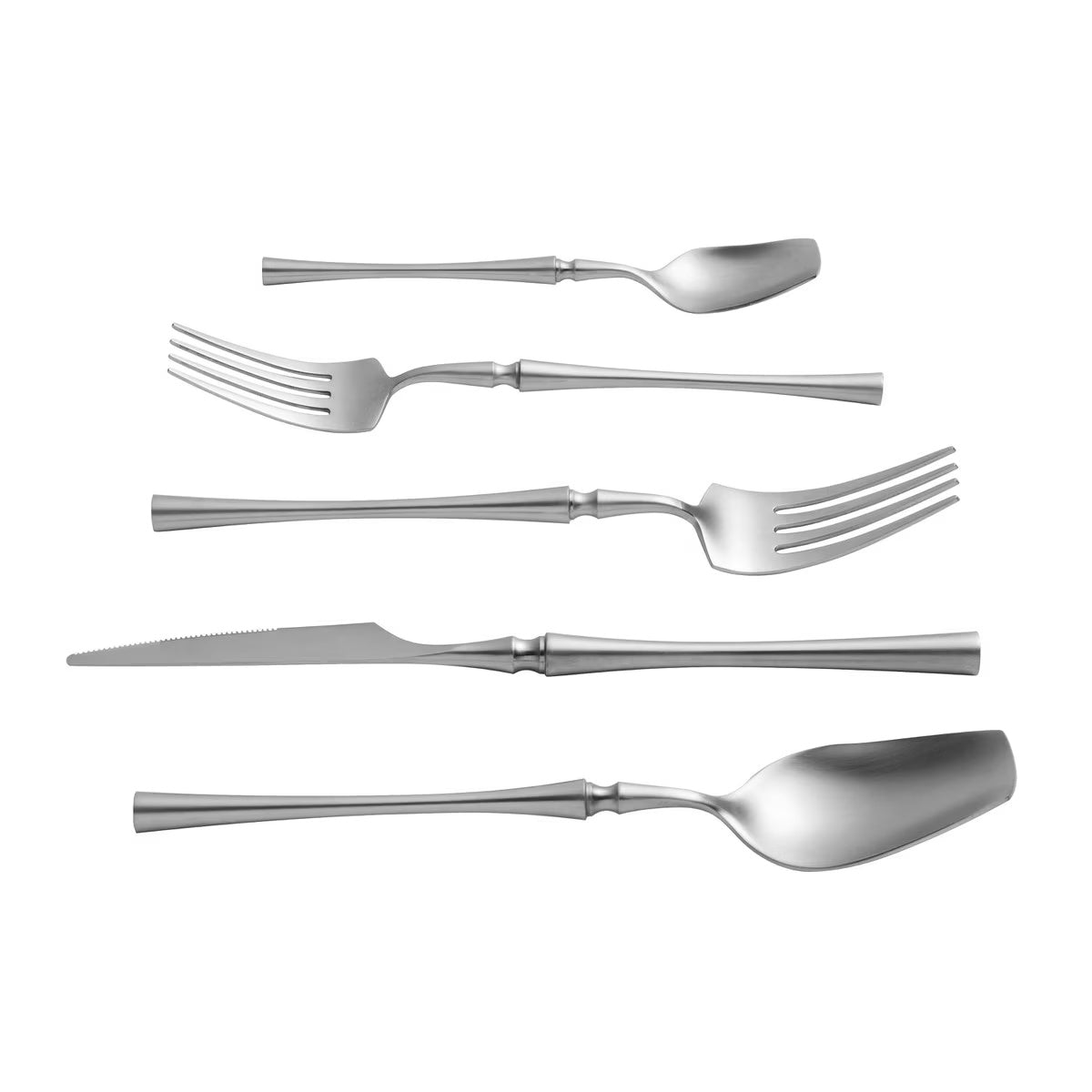 Millie Brushed Silver Stainless Steel Flatware - Set of 20 Pieces