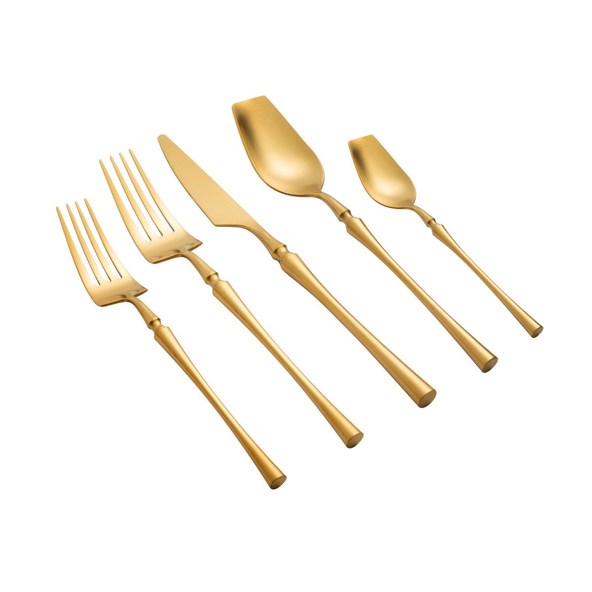 Millie Brushed Gold Stainless Steel Flatware - Set of 20 Pieces