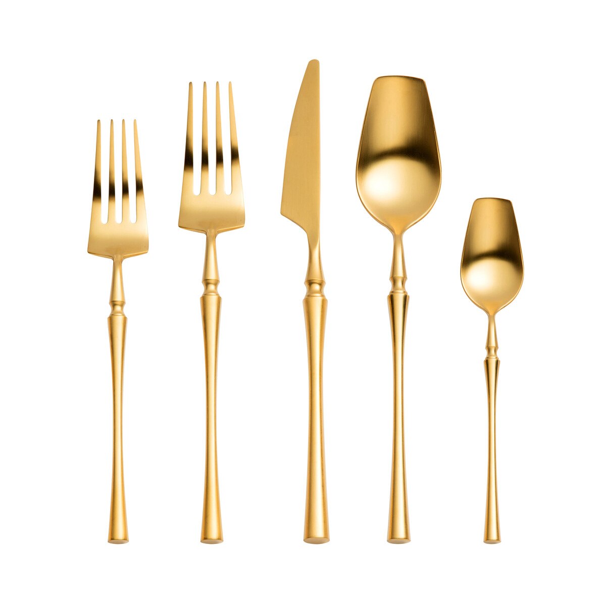 Millie Brushed Gold Stainless Steel Flatware - Set of 20 Pieces