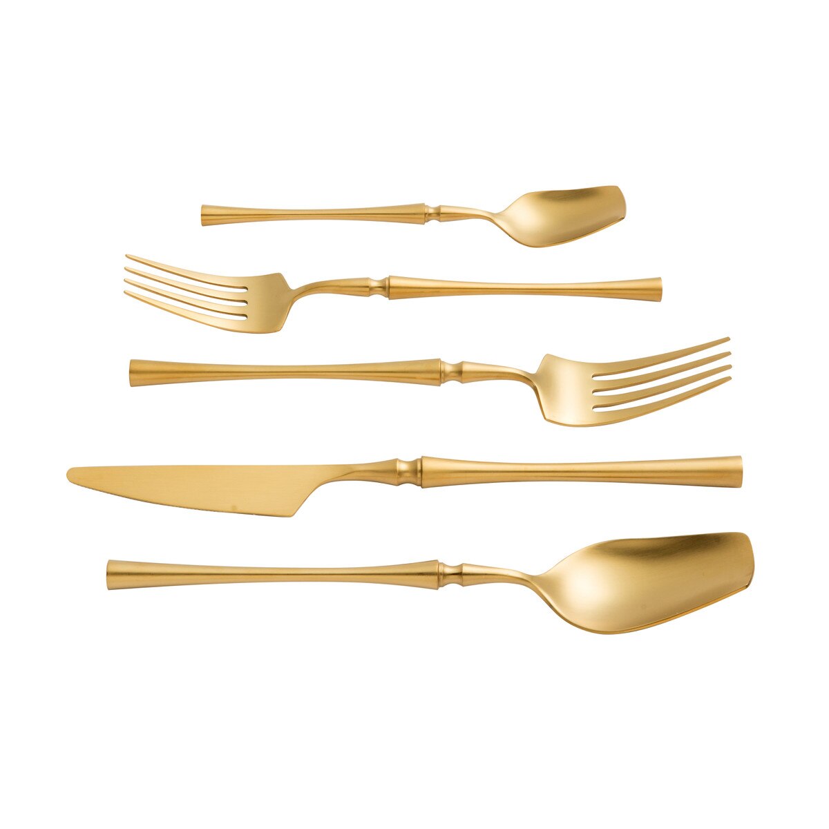 Millie Brushed Gold Stainless Steel Flatware - Set of 20 Pieces