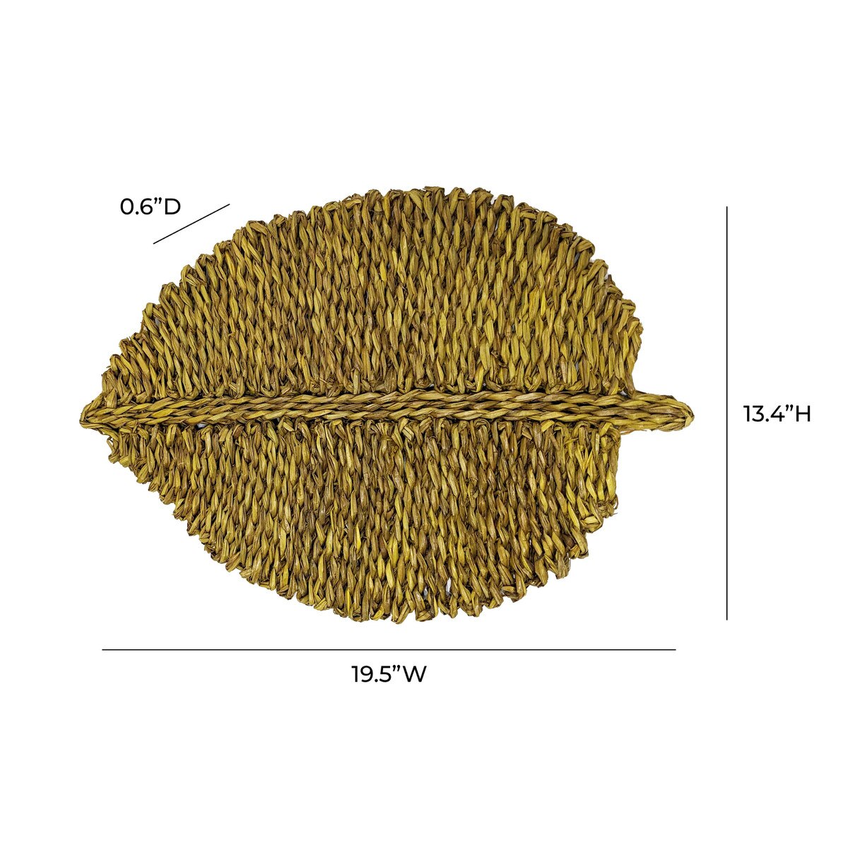 Set de table en jonc de mer à feuilles - Lot de 4