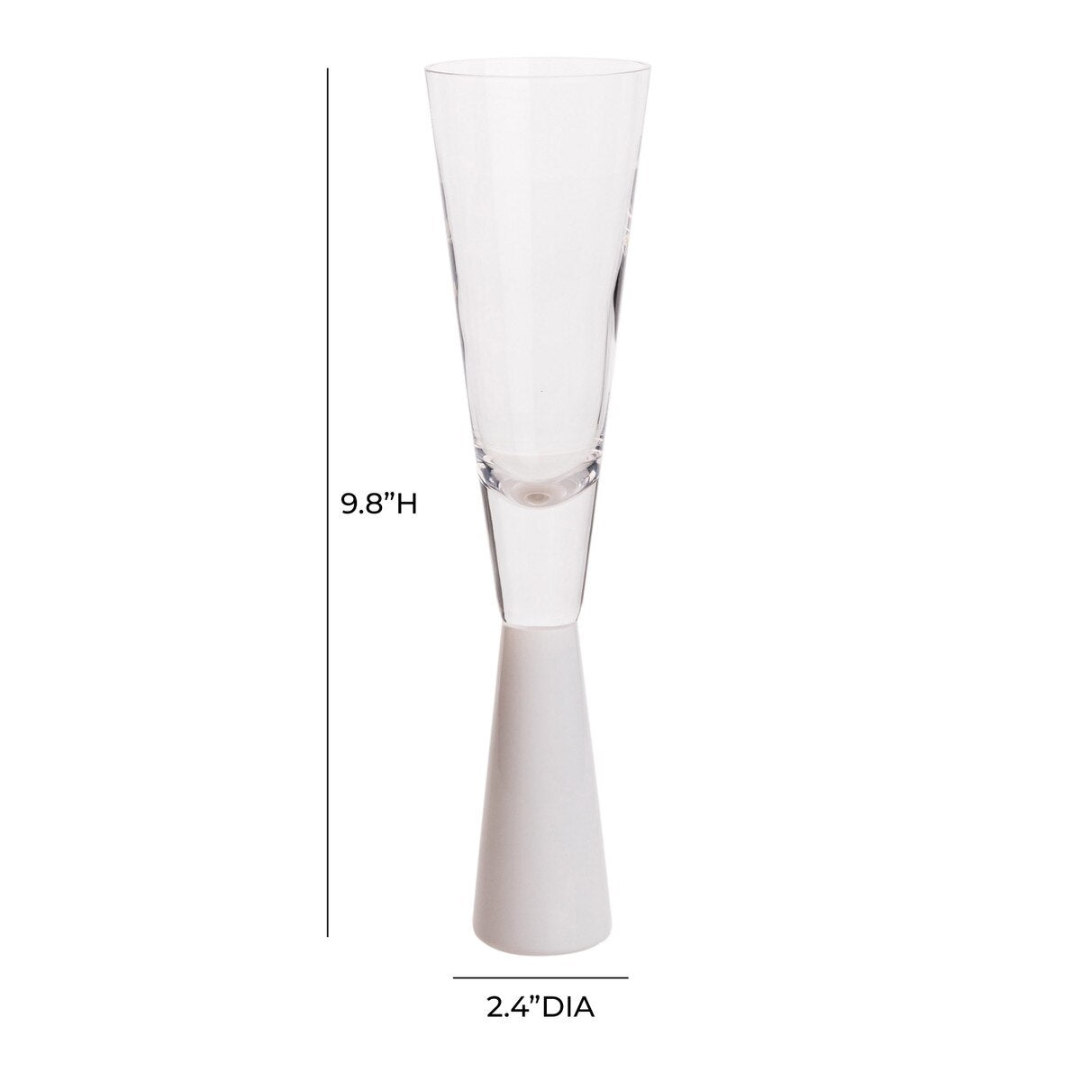 Flute White Champagne Glasses - Set of 4