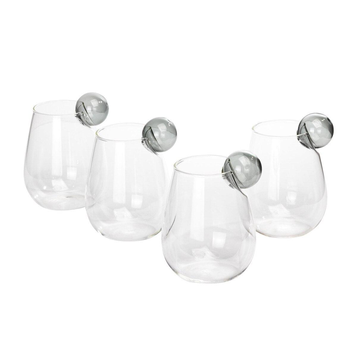 Verre à eau transparent Boule - Lot de 4