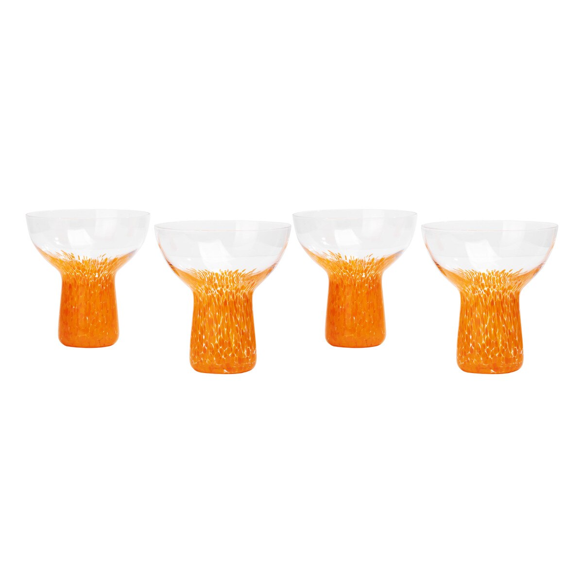 Verre à cocktail Dottie Clear Orange Dots - Lot de 4