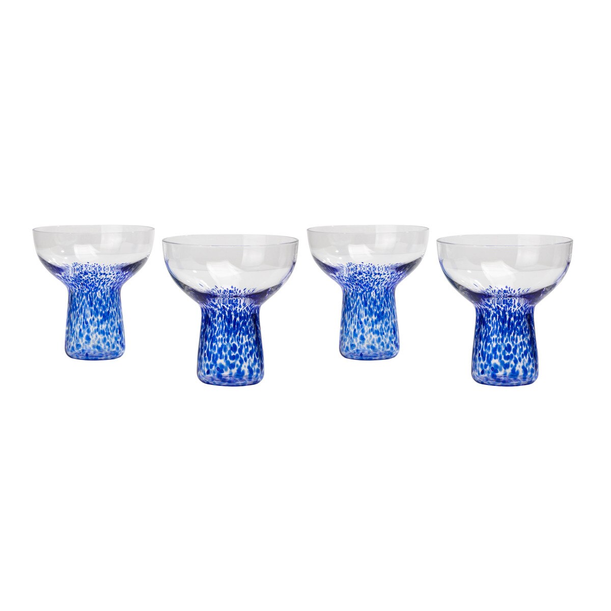 Dottie Blue Dots Cocktail Glass - Set of 4