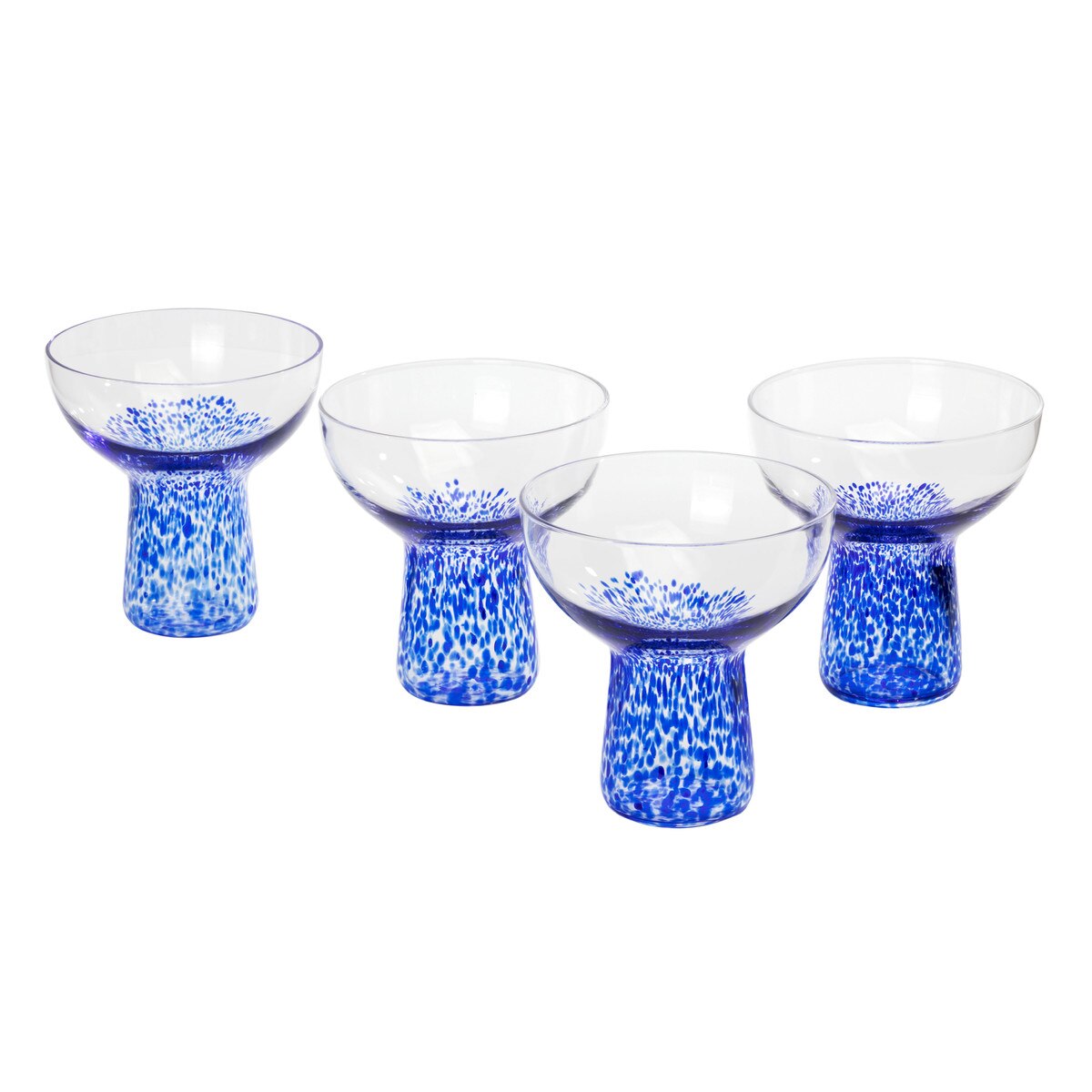 Dottie Blue Dots Cocktail Glass - Set of 4