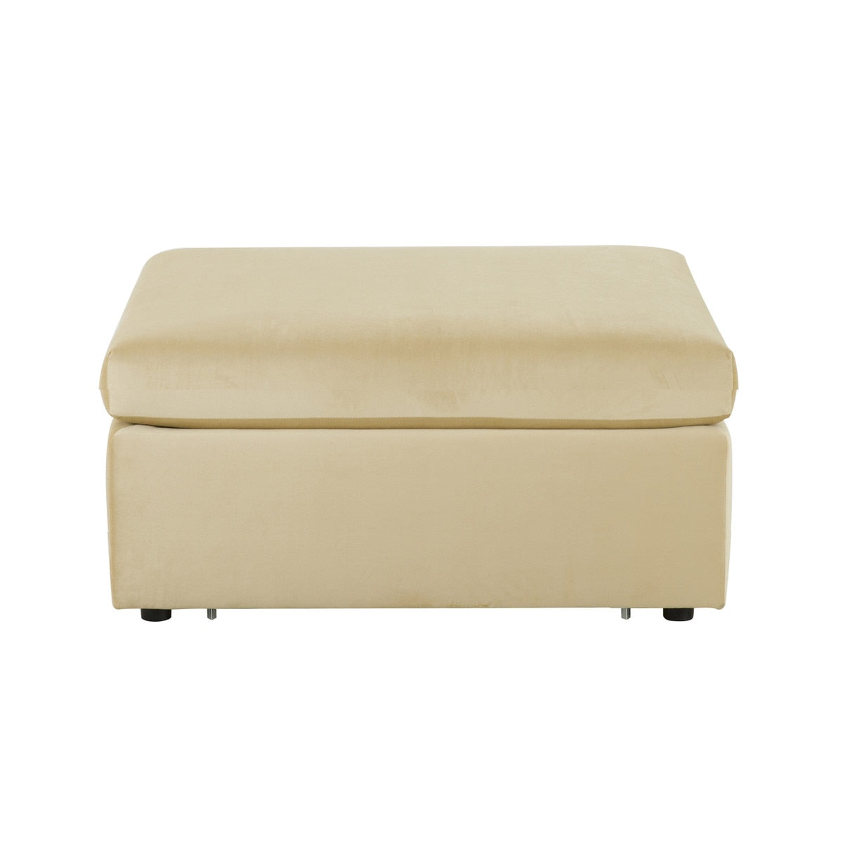 Pouf modulaire en velours champagne Jessie