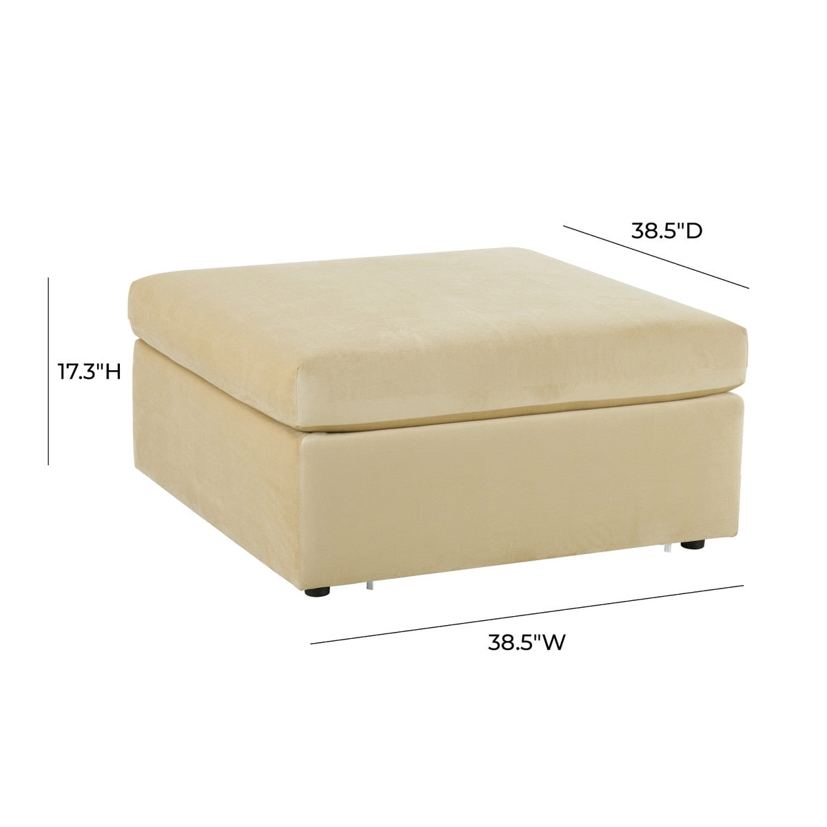 Jessie Champagne Velvet Modular Ottoman