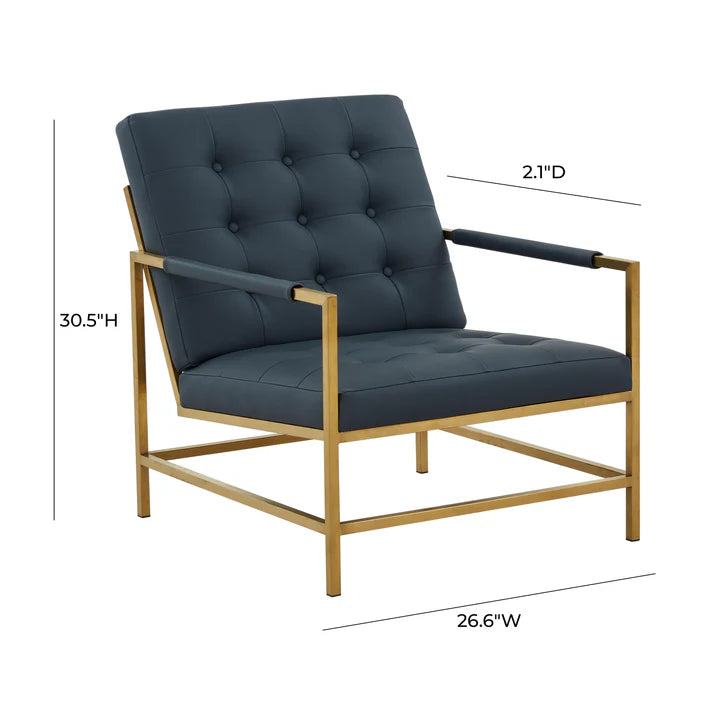 Van Charcoal Vegan Leather Accent Chair