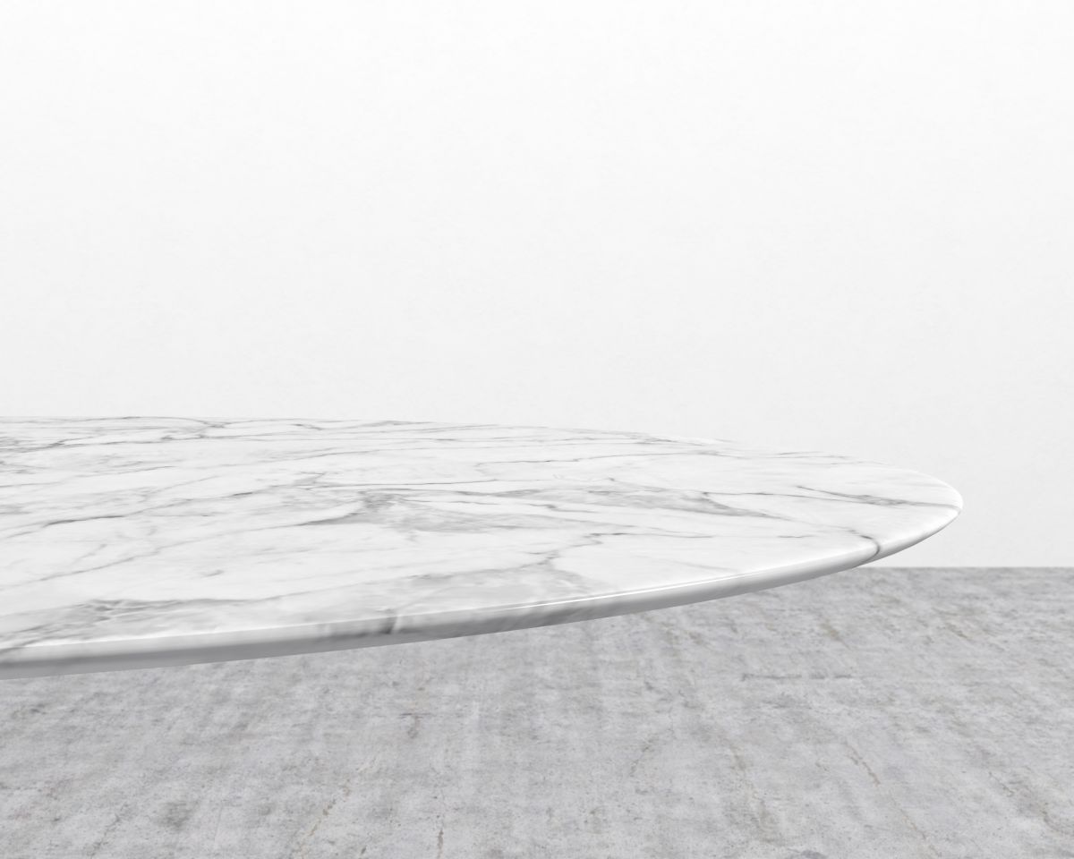 Tulip Table Oval - Carrara White Marble